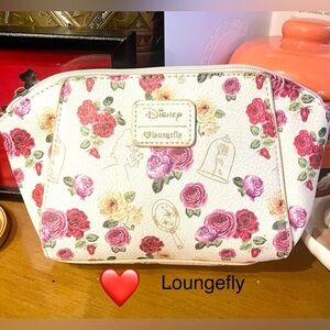 Disney Loungefly Belle make up bag. EUC. Faux leather.